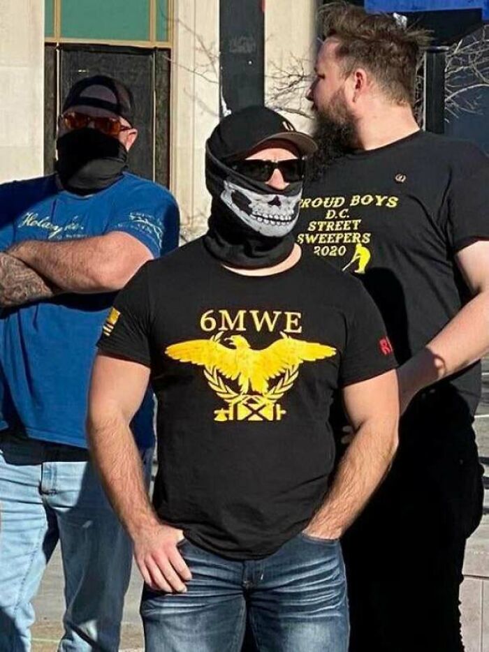 Proud Boy Wearing A Shirt Stands For "6 Million Wasn't Enough"