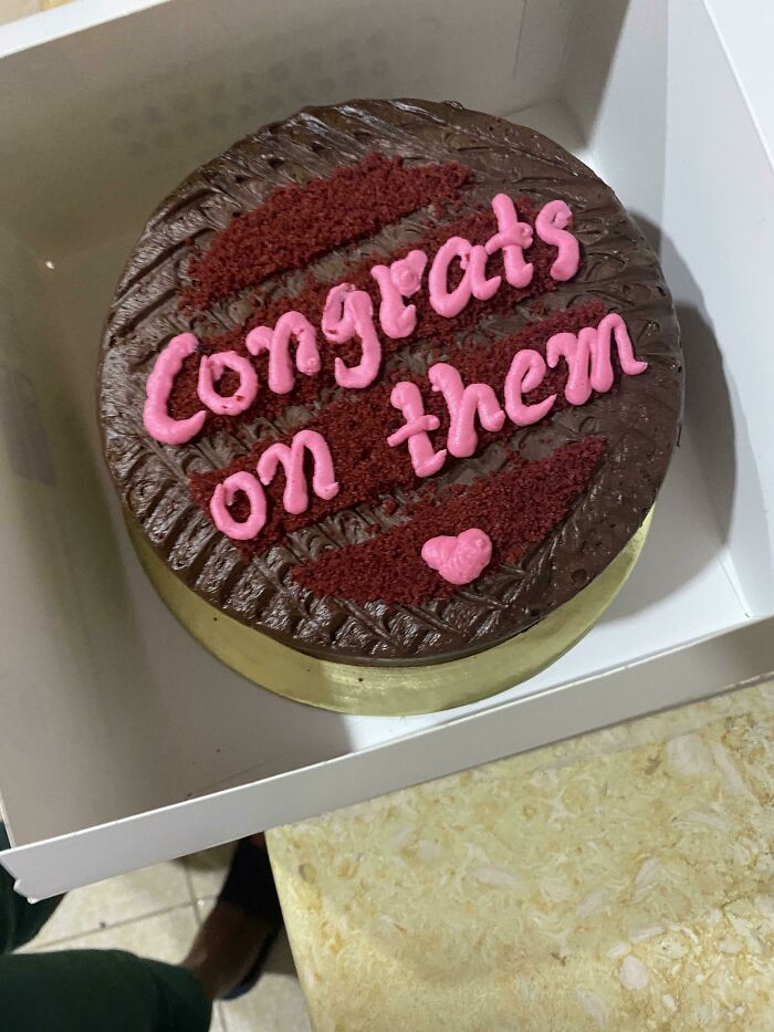 “Write Congrats On Them” ( Two Cakes )