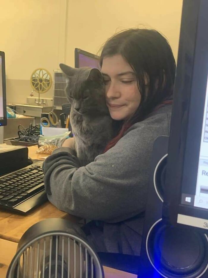 Had A Bad Case At Work And The Clinic Cat Decided To Comfort Me