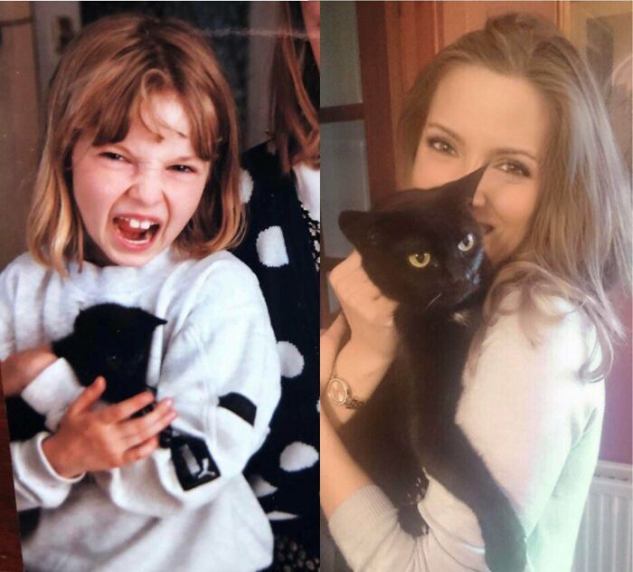 When We First Took Her Home, And 22years Later. A Right Old Crow!