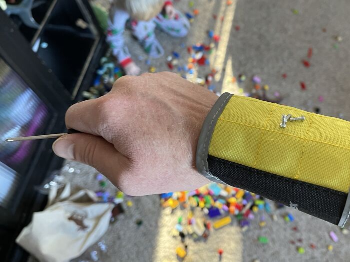 My Wife Got Me A Magnet Bracelet For Holding On To Screws As I Fix Things