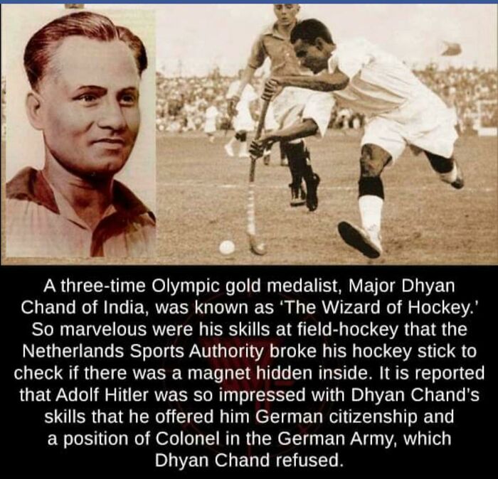 Major Dhyan Chand Of India, Who Refused Hitler
