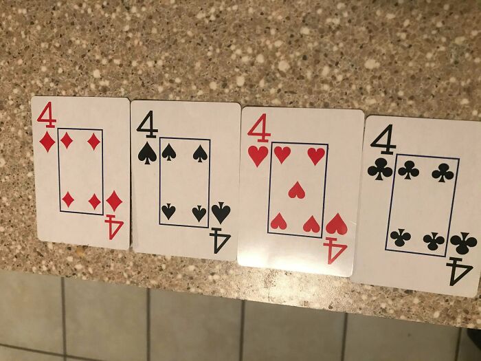 The Four Of Hearts Has Five Hearts