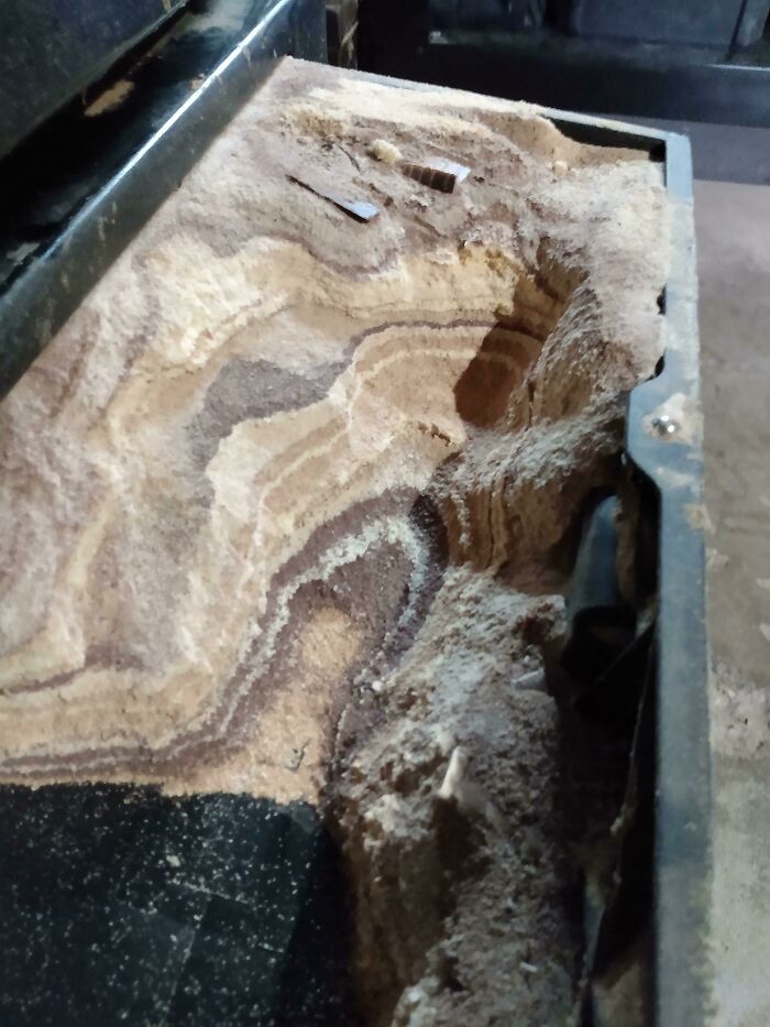 The Sawdust In My Bandsaw Looks Like A Topographical Map!