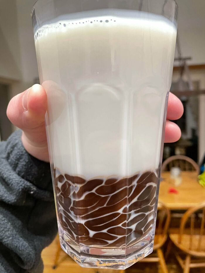 The Way The Chocolate Formed At The Bottom Of My Glass