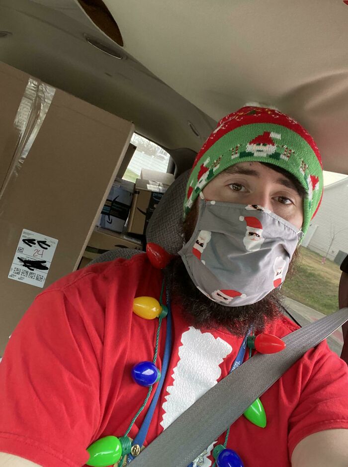 Just A Santa Wannabe Out Delivering Packages For The USPS. Merry Christmas