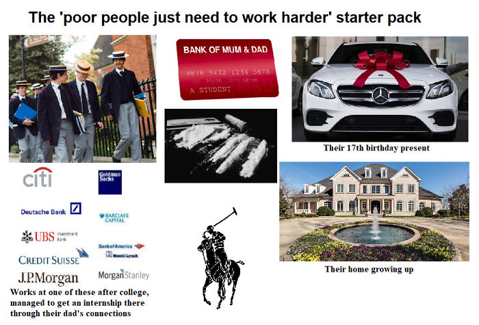 The "Poor People Are Just Lazy" Starter Pack