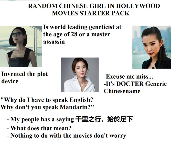 Random Chinese Girl In Hollywood Movies Starter Pack