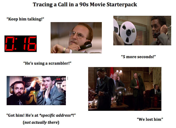 Tracing A Call In A 90s Movie Starterpack