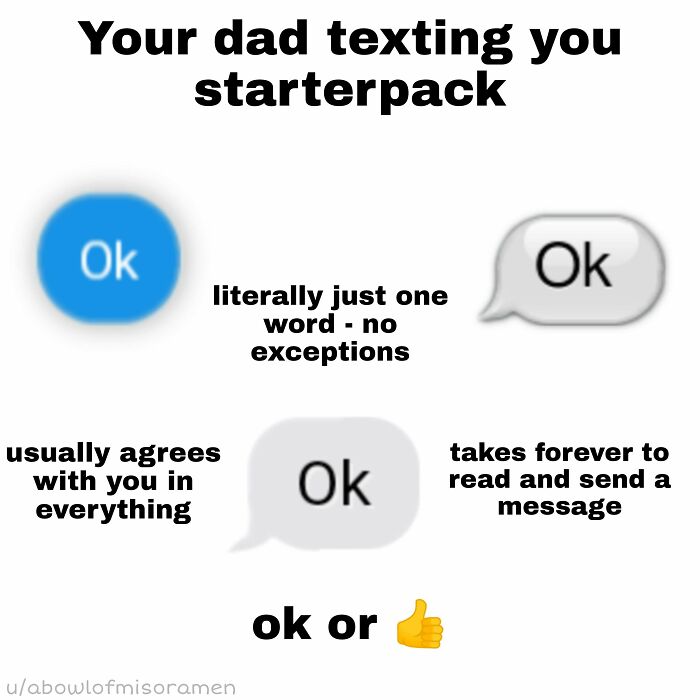 Your Dad Texting You Starterpack