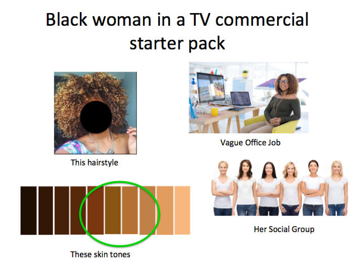 Black Woman In A TV Commercial Starter Pack