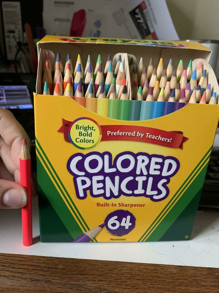Bought A Coloring Book And Pencils To Keep Myself Busy While I’m Off Work. Thought These Were Full-Size Pencils