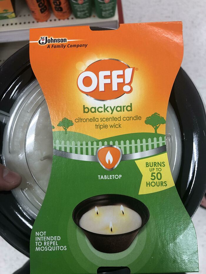 Off! Citronella Candle Not Intended To Repel Mosquitos