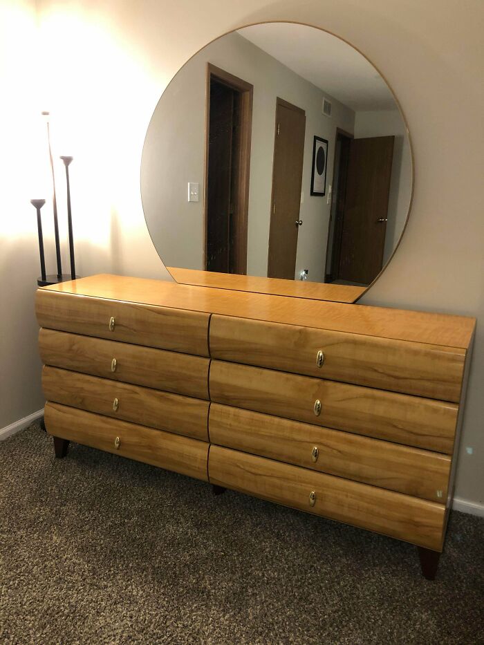 $50 For This Old Heavy Dresser And Mirror. I’m In Love