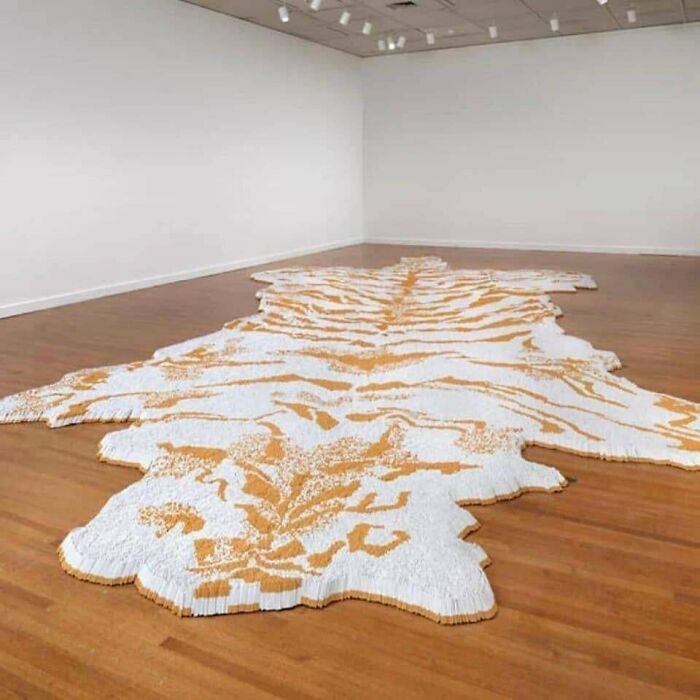 Tiger Skin Rug Made Out Of Cigarettes