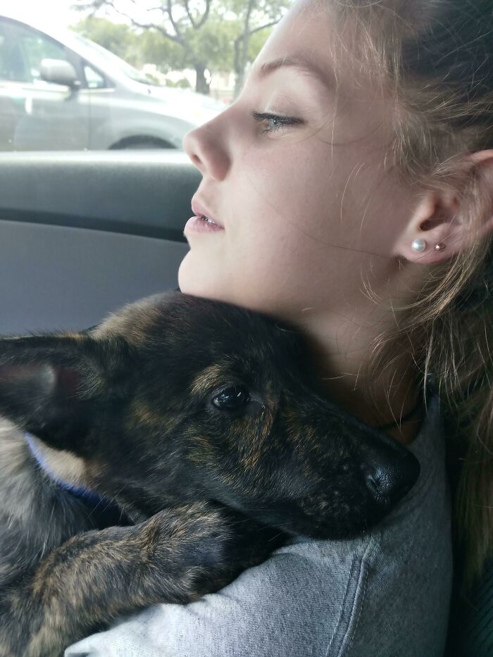 My Daughter Has A Huge Heart For Dogs And Begged For Months To Get Another Rescue. She Even Used All Her Money To Pitch In For The Fees. Here She Is With Our Third Rescue Pupper, Daisy