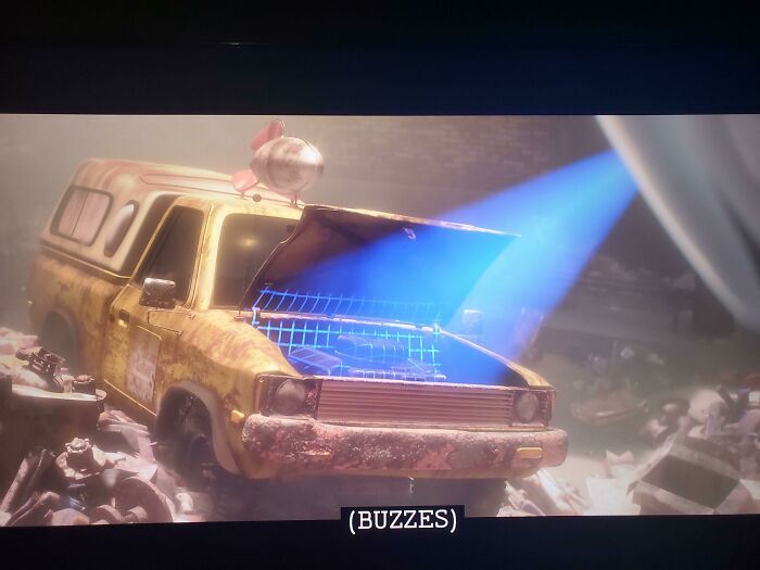 In Wall-E (2008) Eve Scans A Pizza Planet Delivery Truck While Searching For Her Pime Directive
