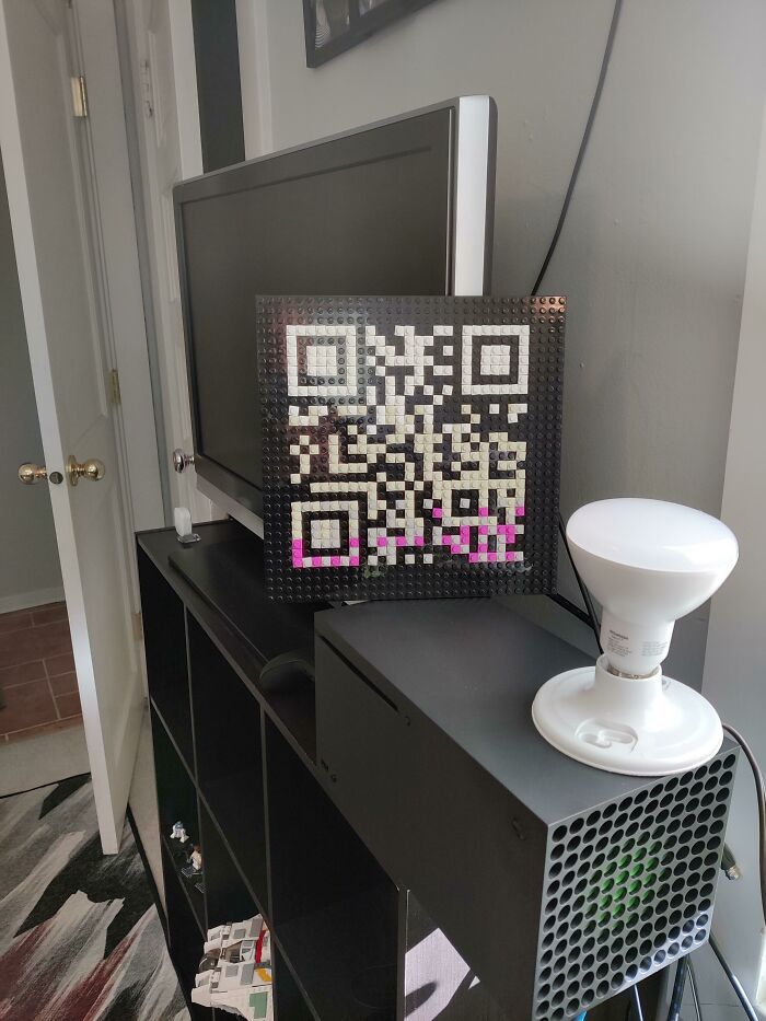 I Have This Qr Code Sitting Behind Me In Zoom Calls. If Someone Scans It, The Light Comes On