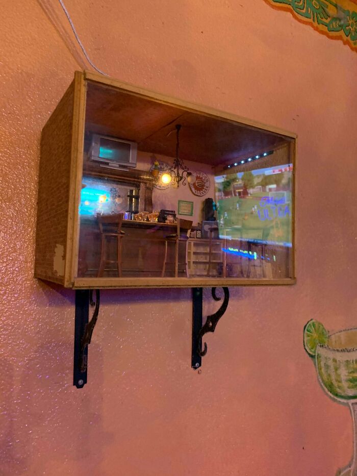 This Bar Had A Mini Version Of Itself On The Wall