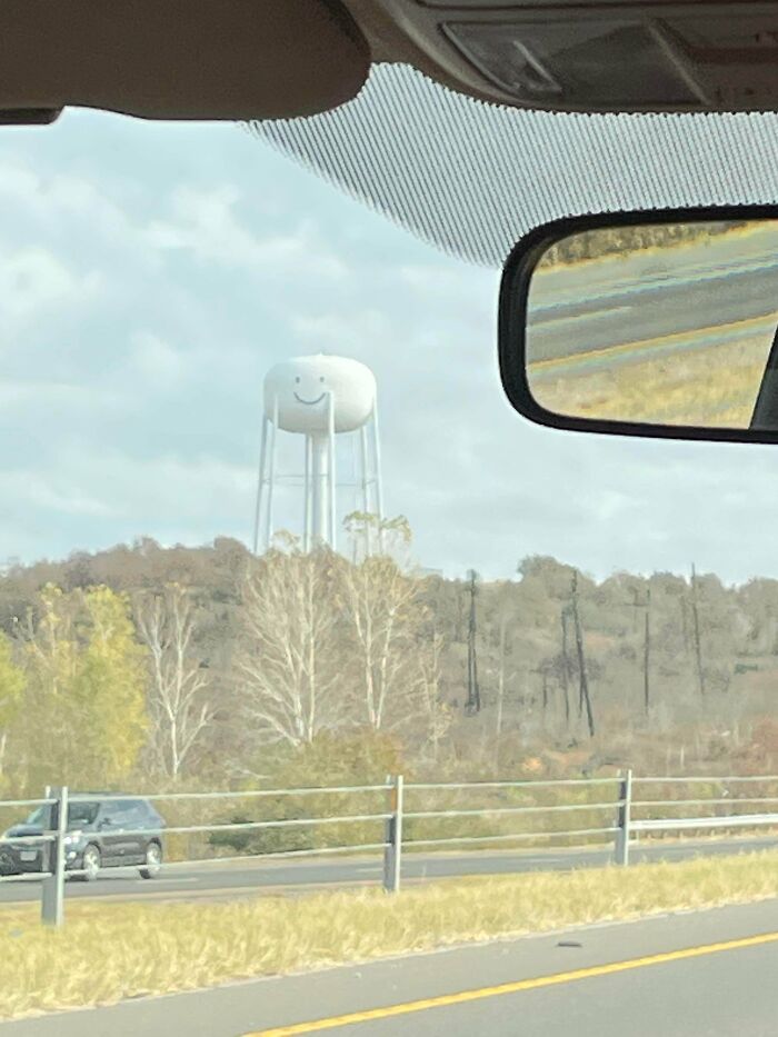 Drove Past A Water Tower With A Smiley Face The Other Day