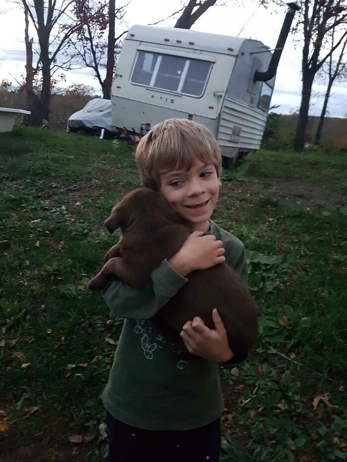 My Son Has Been Asking For A Dog Since He Could Talk. He's 7 Now And On Friday We Made His Dreams Come True. True Love Right Here