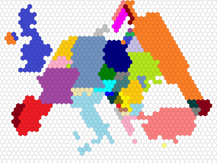 I Attempted To Draw Europe With 1 Hexagon Representing 1 Million People