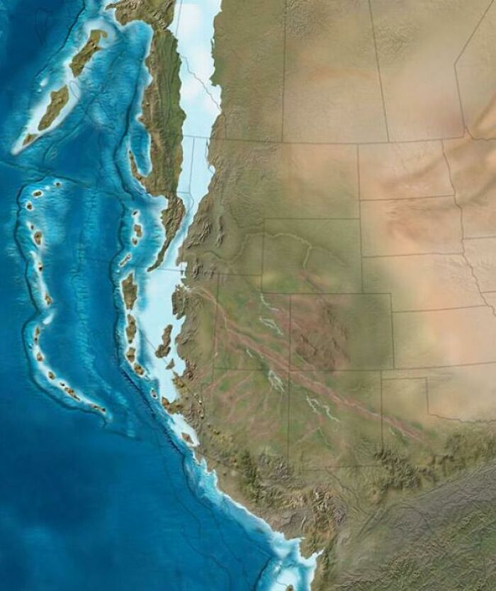 The West Coast Of North America - Roughly 215 Million Years Ago