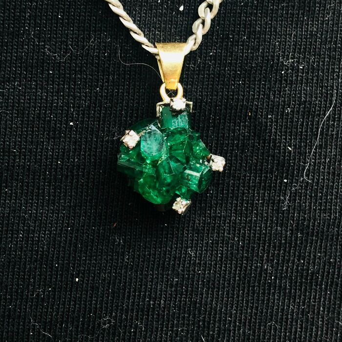 My Raw Emerald Necklace From A Small Town Antique Shop