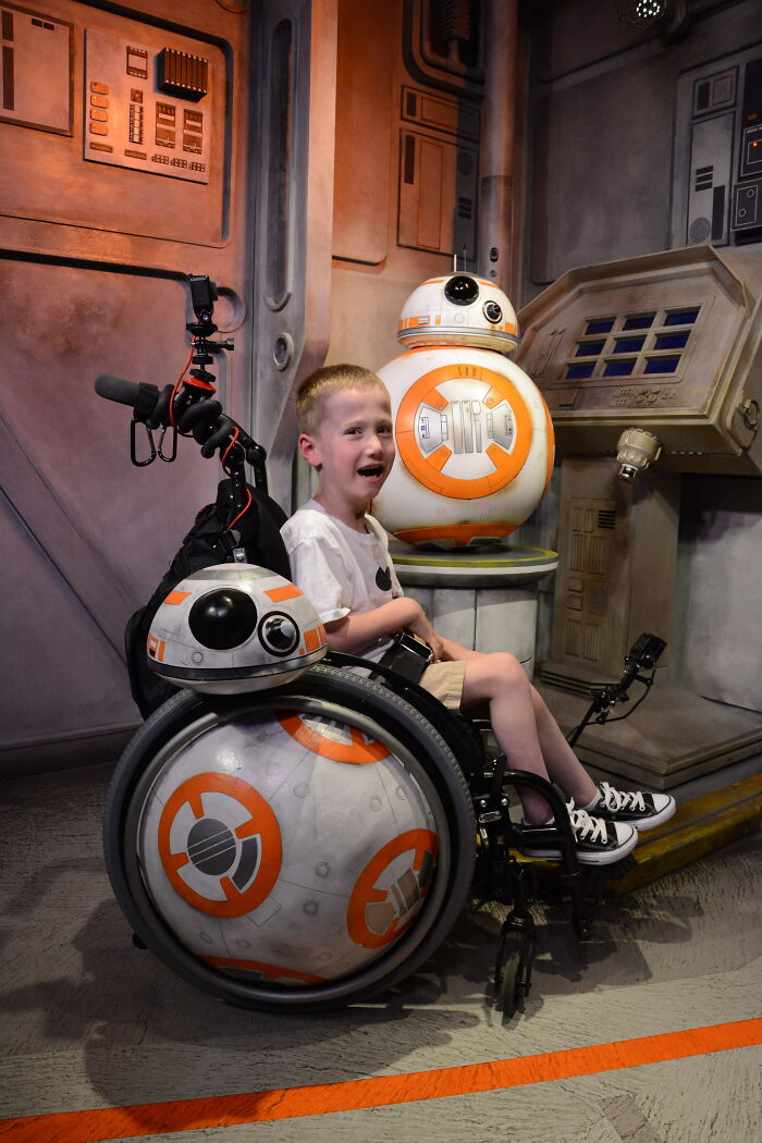 My Son Is In A Wheelchair. I Turned It Into BB-8 And Took Him To Hollywood Studios. Here Is The BB-8-Chair Build