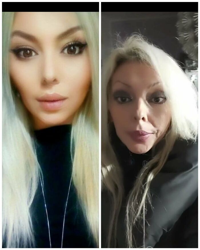 Left One Was Tagged " Naturalbeauty"And The Right One Is From A Video Like A Few Days Before And Even That With Heavy Make-Up On
