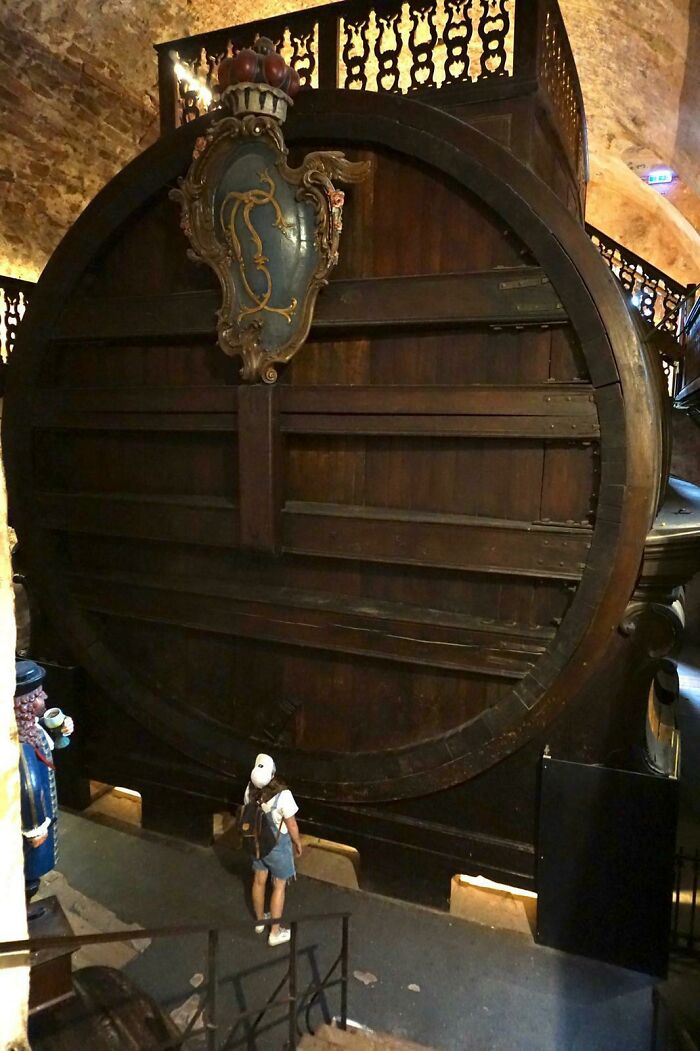 World’s Largest Wine Barrel, Human For Scale