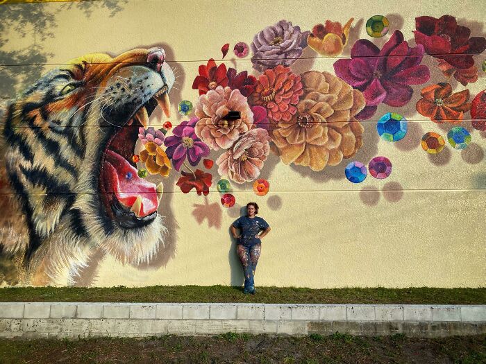 This Is The Largest Mural I’ve Ever Painted. Me For Scale