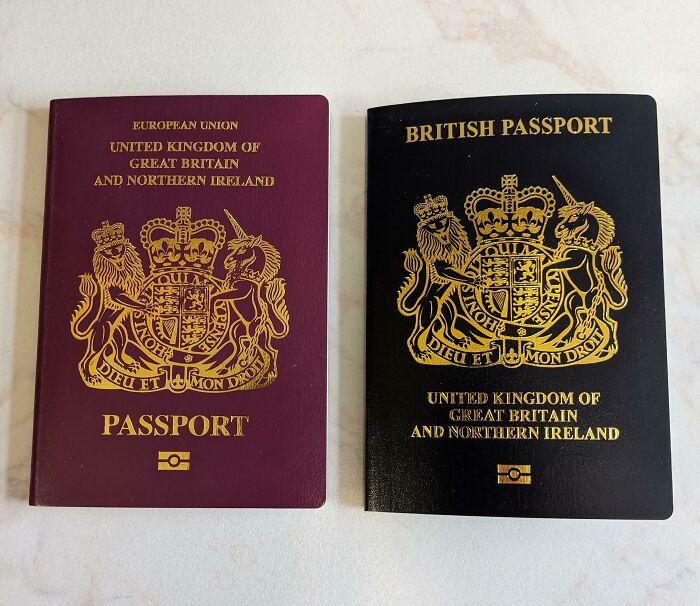 My Passport Versus My Wife's New Post Brexit Passport