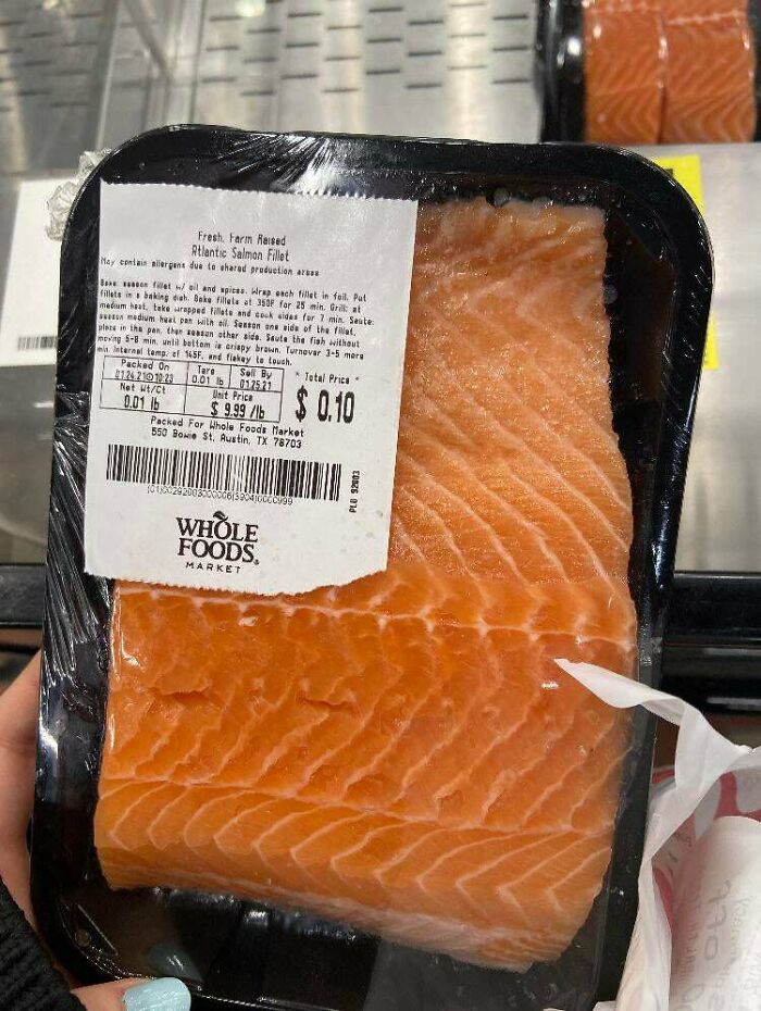 This Extremely Cheap Mis-Weighed Piece Of Salmon