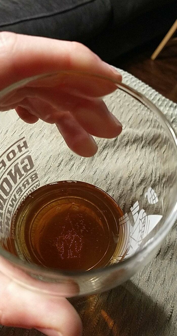 There Is A Tiny Gnome Made Of Bubbles In The Bottom Of My Glass!