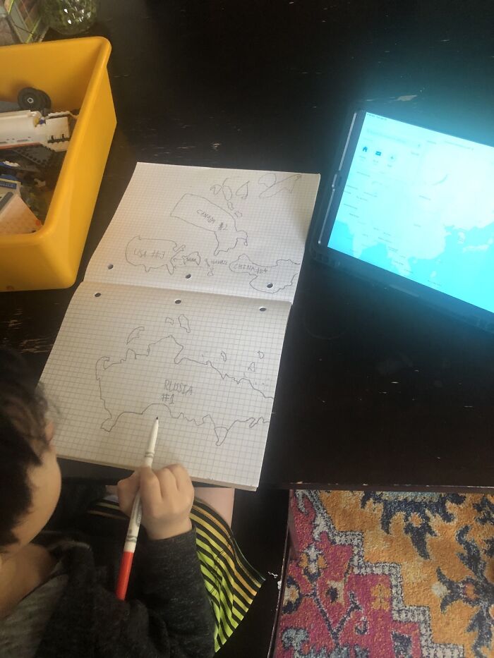 Just Walked In The Room And Found My 6 Year Old Drawing Countries By Hand