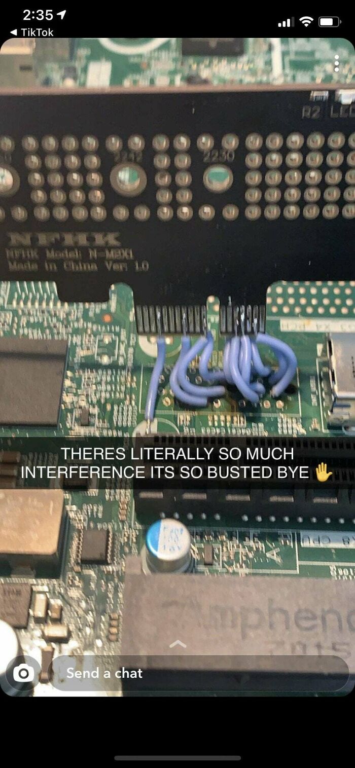 My Boyfriend Is Trying To Solder A M.2 Port Onto His Server. Needless To Say, Im Judging
