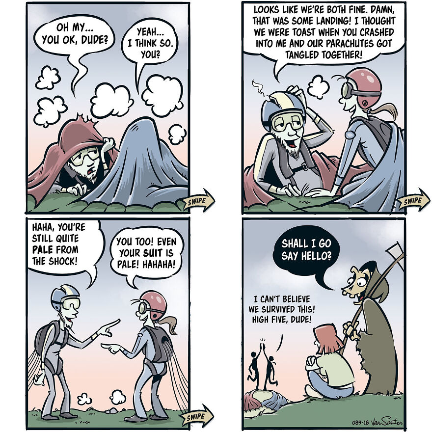 Artist Creates Funny Comics About A Girl's Afterlife