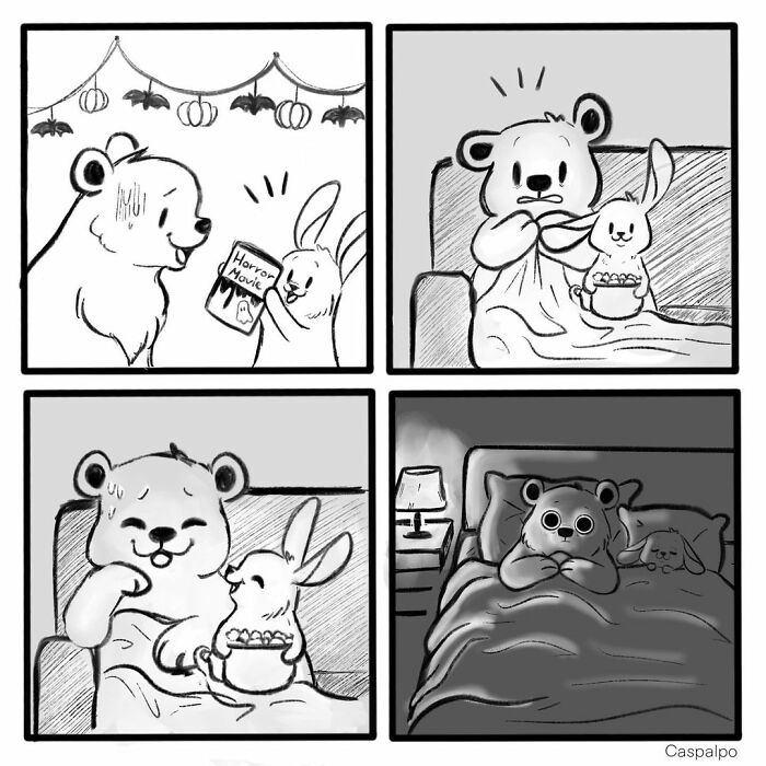 Artist Shows The Daily Life Of A Couple Formed By A Bear And A Rabbit And This Is Very Cute