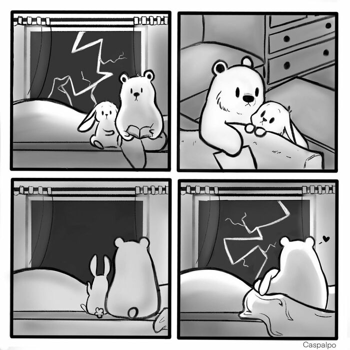 Artist Shows The Daily Life Of A Couple Formed By A Bear And A Rabbit And This Is Very Cute