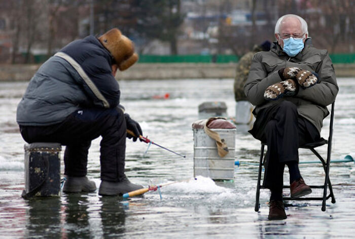 Bernie Ice Fishing. (I've Made A Ton Of These Memes)