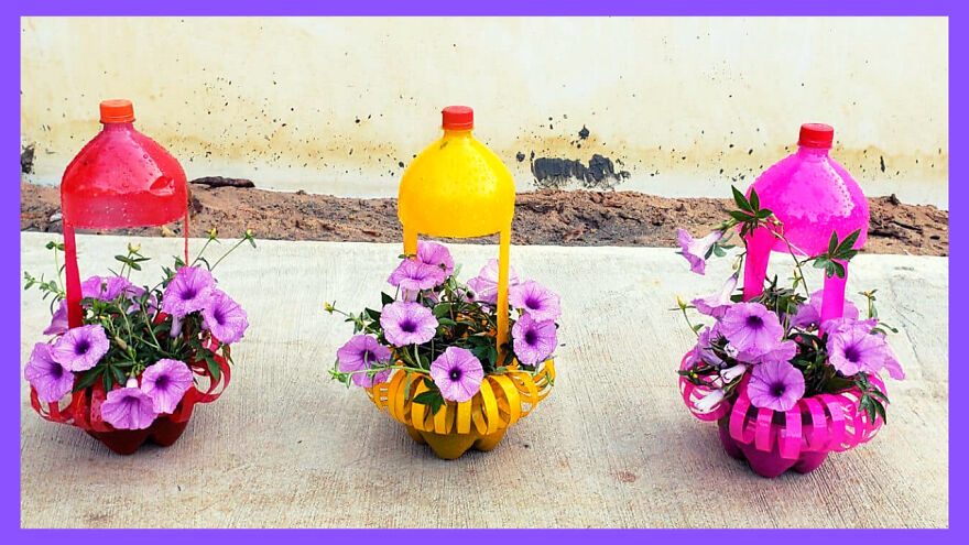 Craft Tips | How To Recycle Plastic Bottles Into Colorful Flower Pots