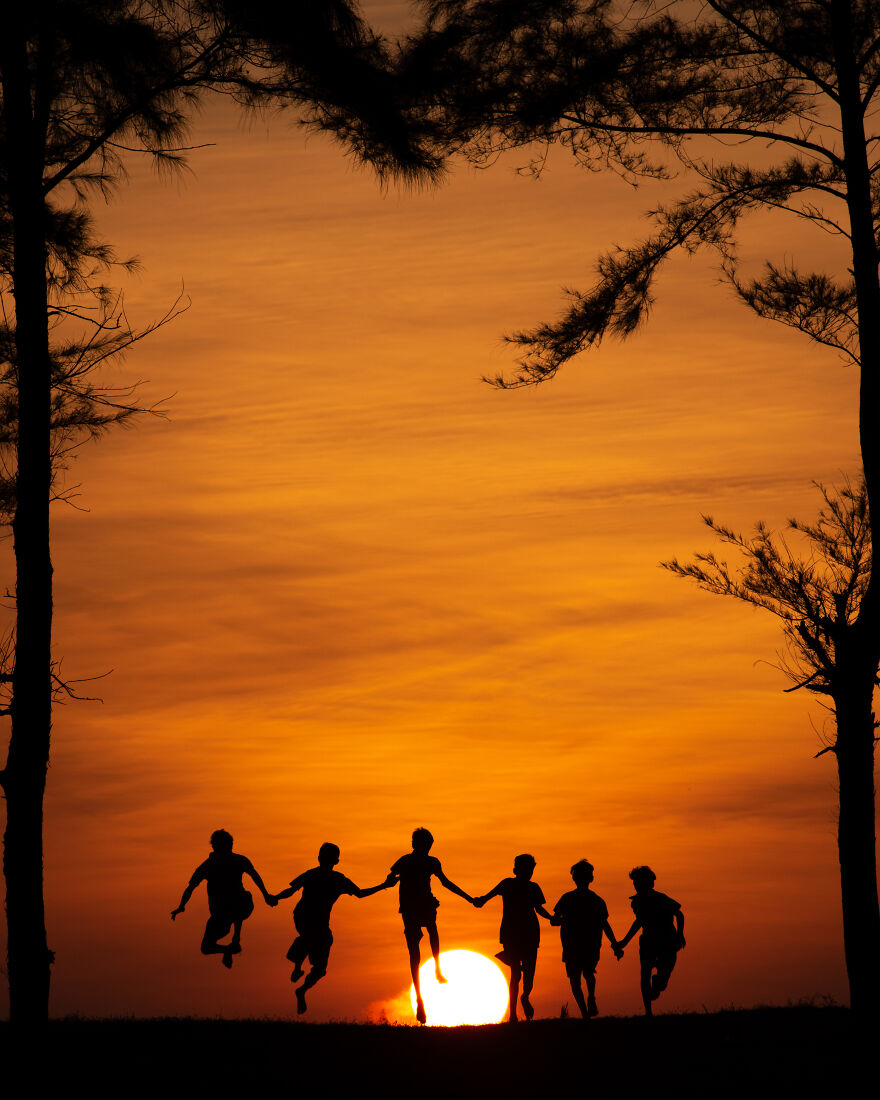 Friends And Sunset