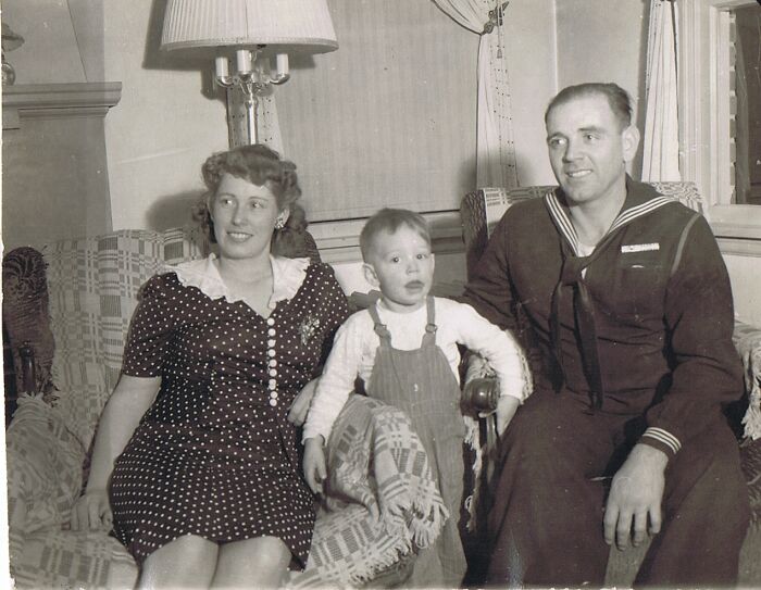 My G-Pa Served On A Mine Sweeper In The S. Pacific During WWII. My G-Ma (Pregnant With My Aunt In This Picture) Was Postmaster In Their Town During The War. After The War, G-Pa Had Untreated PTSD And G-Ma Was Forced To Give Up Her Job "To Make Room For The Boys Coming Home From The War"