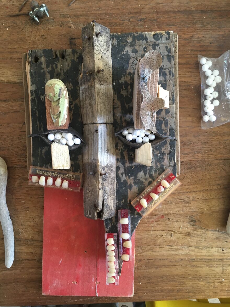 I Made Masks And Faces From Reclaimed Materials