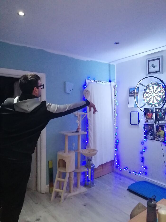 Our Very Small Living Room Has Been Taken Over By A Darts Wall