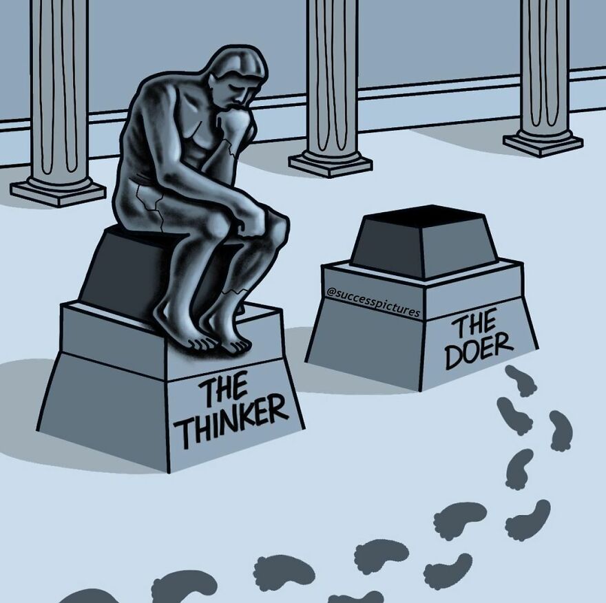 a statue of thinker and doer 