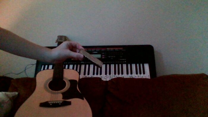 I Have 3 Instruments; A Keyboard, A Guitar, And A Harmonica,