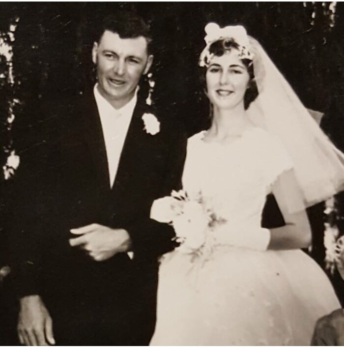Grandparents On Their Wedding Day, Think It Was Late 1950's. My Grandpa Passed Away A Few Years Ago Due To Skin Cancer. He Was My Favourite Grandparent And I Am So Sad He Never Got To Meet Any Of His Great Grandchildren. He Would Have Loved Them.