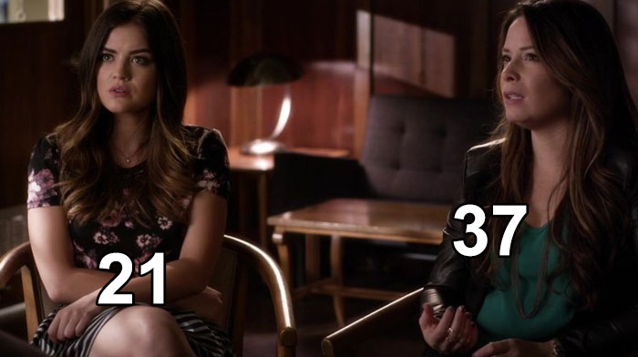 Mother And Daughter: Holly Marie Comb And Lucy Hale In Pretty Little Liars